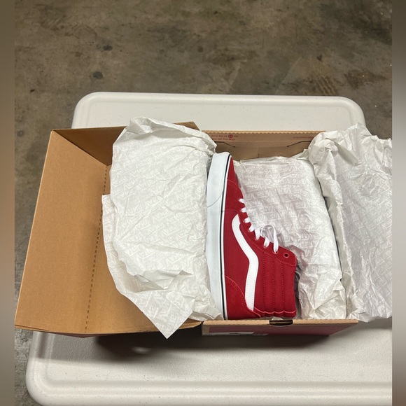 Vans “Filmore” Hi Suede/Canvas Chili Pepper Size US Mens 8 Red/White - Picture 6 of 9